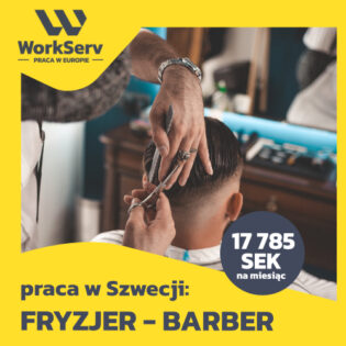 Fryzjer / Barber - praca w Szwecji